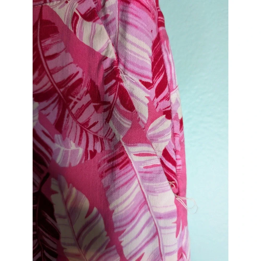 Casey‎ Key Pink Palm Leaf Scalloped Hem Skort Petite Small Tropical Resort Mini